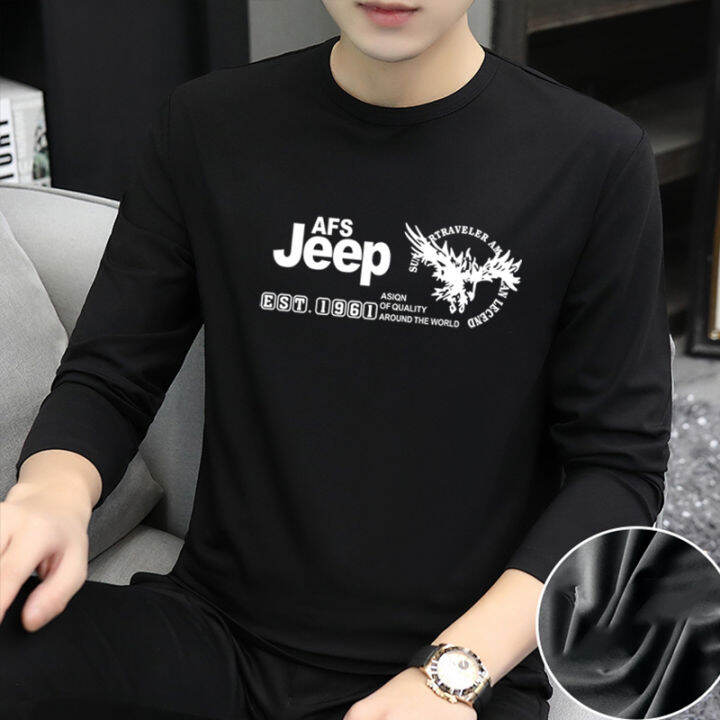 jk-court-แขนยาวเสื้อยืดฤดูใบไม้ผลิใหม่-crewneck-ผู้ชายแขนยาวลำลองนุ่มสบายเสื้อยืดเสื้อเชิ้ตทรงโคร่ง