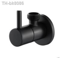 ☏▦ G1/2 Brass Black Angle Valve European Kitchen Bathroom Faucet Hot And Cold Water Stop Valve Water Heater Inlet Water Valve