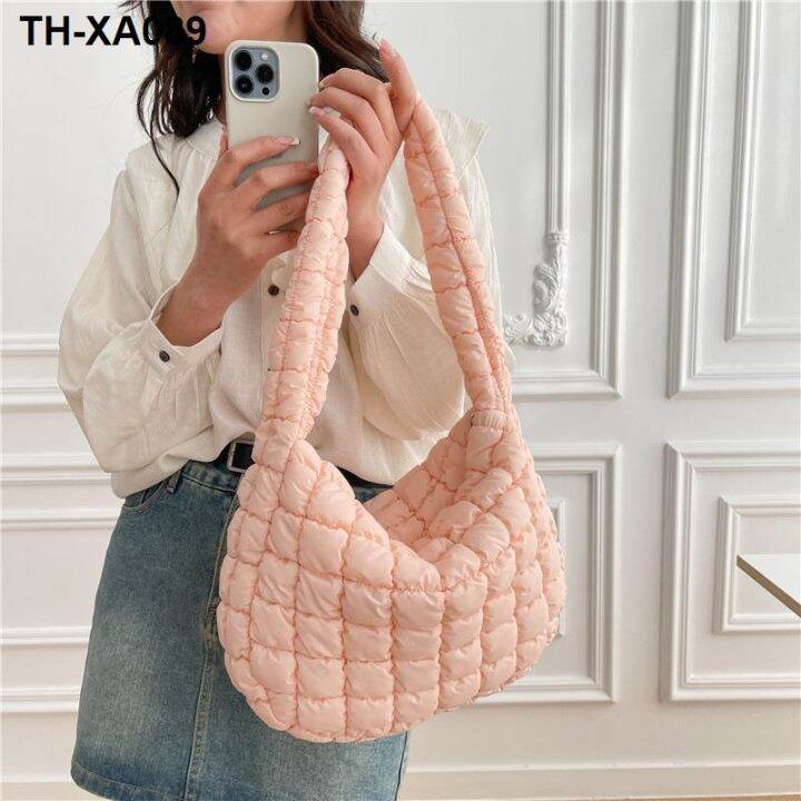 cotton-padded-jacket-single-shoulder-bag-2023-new-foreign-trade-commuter-clouds-fold-female-underarm-leisure-high-capacity-dumplings-package