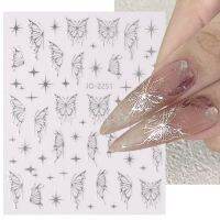 Metal Mirror Butterfly Sticker for Nails Holographic Butterflies Star Adhesive Slider Wraps Spring Gel Polish Decals FBJO-2251 Adhesives Tape