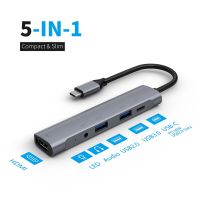 【✱2023 HOT✱】 bukan2581584811414 Usb 3.0พอร์ตความเร็วสูง Type-C 5 In 1 Usb C Hub Type C เพื่อ Usb หลากหลาย3.0 Tf อะแดปเตอร์ Hdmi Vga Rj45การ์ดเน็ตเวิร์ก