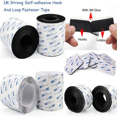 1M Strong Self-adhesive Hook and Loop Fastener Tape Double-sided adhesive tape with 3M Glue Sticker 16/20/25/30/38/50/100mm Adhesives Tape