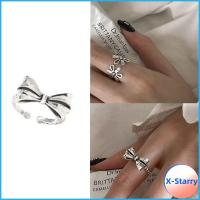 X-STARRY 3Pcs เรโทร แหวนโบว์ปม การออกแบบเกลียว ดอกไม้กลวงออก แหวนเปิด แฟชั่นสำหรับผู้หญิง เครื่องประดับอัญมณีอัญมณี แหวนนิ้วมือผู้หญิง สำหรับผู้หญิง