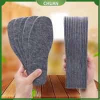 CHUAN 5 Pairs เก็บความอบอุ่น ผ้าขนสัตว์รู้สึกพื้นรองเท้าระบายความร้อน ระบายอากาศได้ระบายอากาศ ผ้าสักหลาดขนสัตว์ พื้นรองเท้าอุ่นหนา นุ่มนุ่มๆ ดูดซับเหงื่อ แผ่นรองรองเท้า ฤดูหนาวในฤดูหนาว