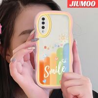 JIUMOO เคสปลอกสำหรับ Samsung กาแล็คซี่ A30s A50s A50ลายการ์ตูนแฟชั่นสีสันสดใสรูปรอยยิ้มแบบคลื่นดีไซน์ใหม่ป้องกันเลนส์กล้องเคสโทรศัพท์แบบใสกรอบกันกระแทกเคสซิลิโคนเนื้อนิ่มโปร่งใส