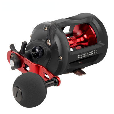 Retcmall6 ReKon Line Counter Trolling Fishing Coil รอบ Baitcasting Reel Graphite Body ขนาดใหญ่ความจุ3 + 1 BBS Drum Reels