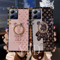 YJD แหวน Y27เพชรเคสสำหรับ Vivo เคสโทรศัพท์หมีน้อยกันกระแทก