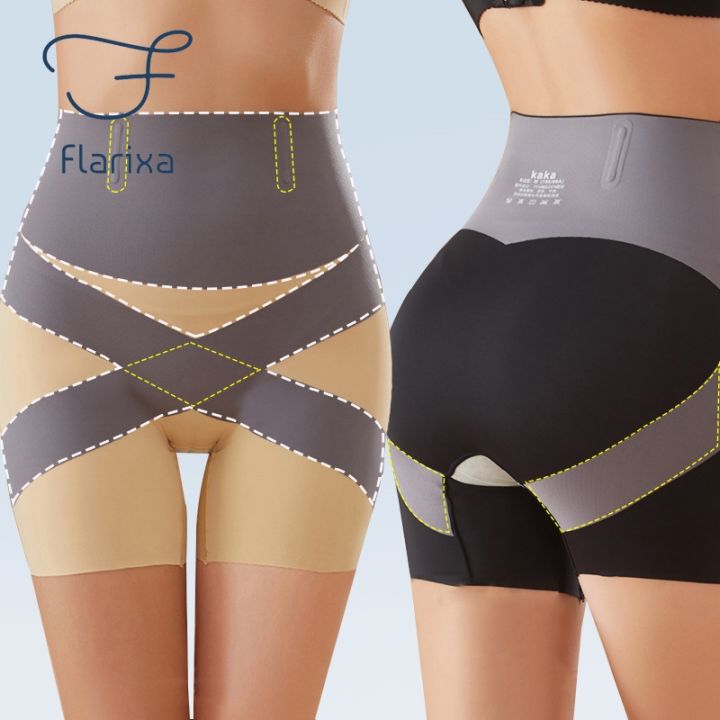 1pc FLARIXA Women High Waist Seamless Panties Tummy Control Belly