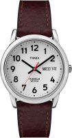 MNS Easy Reader BRWN Lthr STRP White Dial, Day/Date Arabic Numerals WR 30 Meters