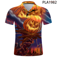 【high quality】  2020 New 3d Printed Halloween Pumpkin Hombre De Polo Men Polo Shirt Casual Fashion Short Sleeve Streetwear Polo Homme Tops