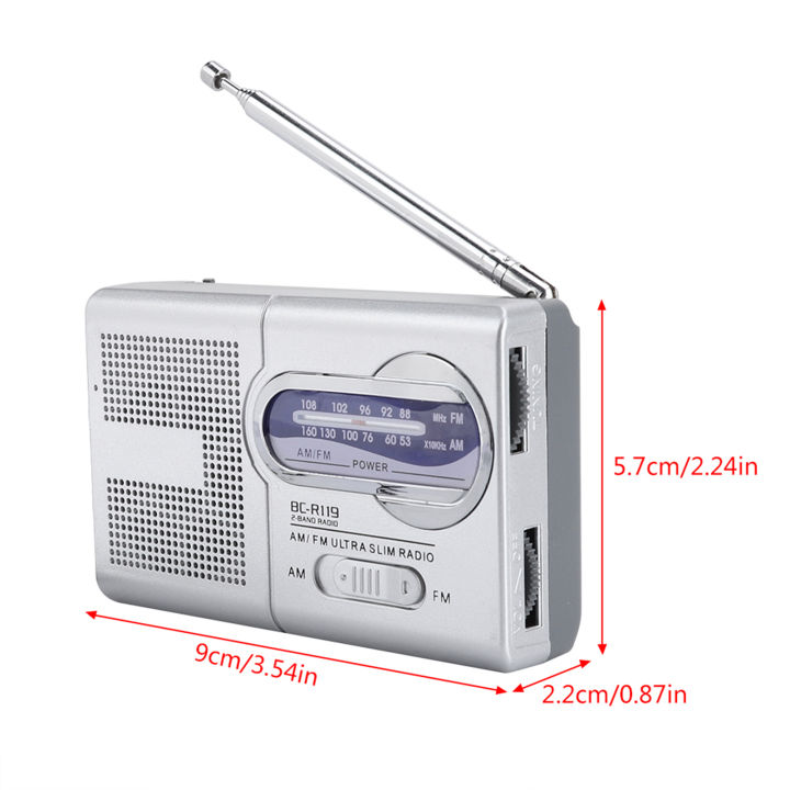 มินิวิทยุมัลติฟังก์ชั่นมินิพกพา-am-fm-bc-r119-วิทยุลำโพงรับเสาอากาศยืดไสลด์วิทยุลำโพง