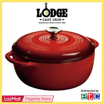 Lodge EC6D38 6 qt Cast Iron Dutch Oven, Enamel, Lagoon