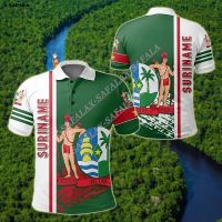 Xzx180305 Surinam flag at 3D full print mens ventilat polo POLO shirt bed sleeve street wear