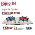 Riino 304 Stainless Steel Build in / Tabletop 2 Burner Hybrid Gas Stove / Gas Cooker (XK202). 