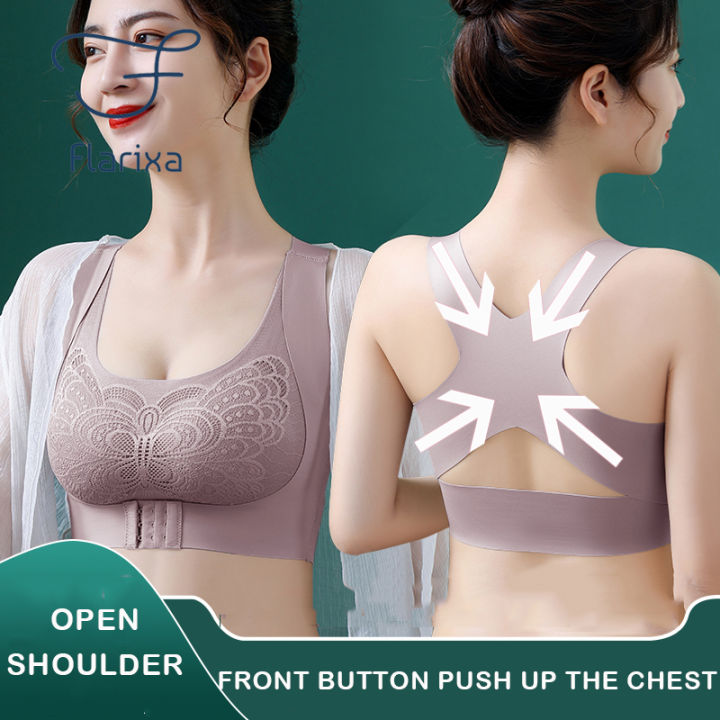 White Shockproof Sports Bra With Push Up Effect, Side Buckle & Back-less  Design, Seamless & Thin Women's Vest Underwear, Summer