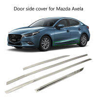 Car Exterior Door Body Side Strip Cover Protector Guard for Mazda 3 / Axela 2017 2018 Stainless Steel Molding Trim 4Pcs