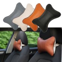 dvfggv 1pc Car Neck Pillows Both Side PVC Leather Pack Headrest For Head Pain Relief Filled Fiber Universal Pillow Interior Accessories