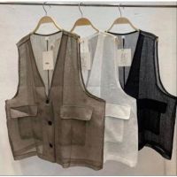 Fat mm European goods design feeling chiffon summertime joker waistcoat pocket female ins 300 jins of heavy yards sleeveless top