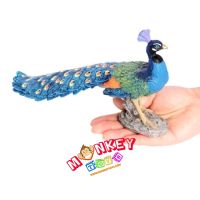 Monkey Toys - โมเดลสัตว์ Peacock นกยูง ฟ้า ขนาด 26.00 CM (จากหาดใหญ่)