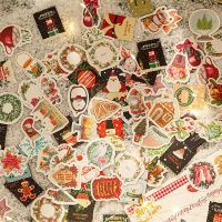 46Pcs/Box Vintage Christmas Theme Paper Sticker Package DIY Diary Journal Decoration Label Sticker Album Scrapbooking