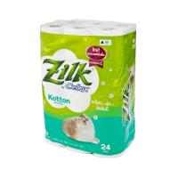 [ส่งฟรี!!!] ซิลค์ คอตตอน กระดาษชำระ แพ็คละ 24 ม้วนZilk Kotton Roll Toilet Tissue x 24 Rolls