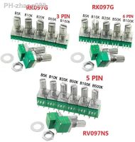 【jw】✳❧♝  Ship 5PCS RK097G RK097N B5K B10K B20K B50K B100K B500K RV097NS Potentiometer 3pin 5pin 6pin 3/5/6/P/Feet/pin 15mm