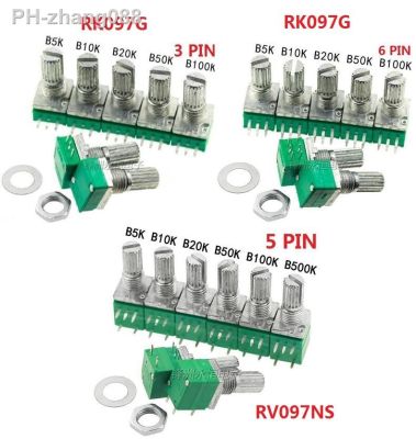 【jw】✳❧♝  Ship 5PCS RK097G RK097N B5K B10K B20K B50K B100K B500K RV097NS Potentiometer 3pin 5pin 6pin 3/5/6/P/Feet/pin 15mm