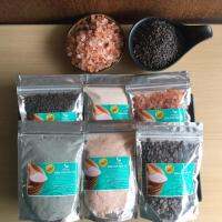 เกลือหิมาลายัน Himalayan salt คละสีคละขนาด บรรจุ 125 กรัมแพ็ค 6 ถุงซิปล็อก