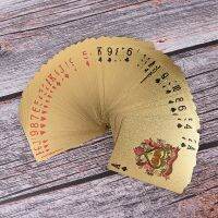 【HOT】✢✵✟ Hot Sale！1set Gold Plated Porker Cards set Board Games Playing