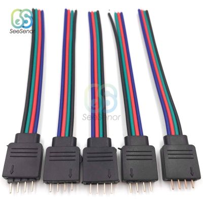 【CW】 10CM 4Pin 5Pin Strip Male/Female Plug Socket Connecting Cable Wire for 5050 RGBW Led