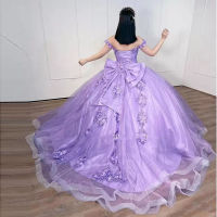 Angelridep Lilac Ball gown quinceanera ชุดโบว์ใหญ่3D ดอกไม้ appliques Cinderella 16ชุดเจ้าหญิง S vestidos de 15 anos ....