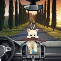 【CW】Car Pendant Creative Cute Branch Cat Rearview Mirror Decoration Hanging Charm Ornaments Automobiles Interior Cars Accessories