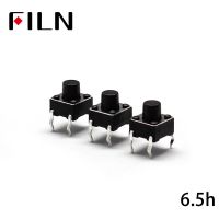 FL7-010-6*6J-H6.5 50PCS 6X6X6.5MM Tact Switch Push Button Switch 12V Copper 4PIN DIP Micro Switch For TV/Toys/home use Button