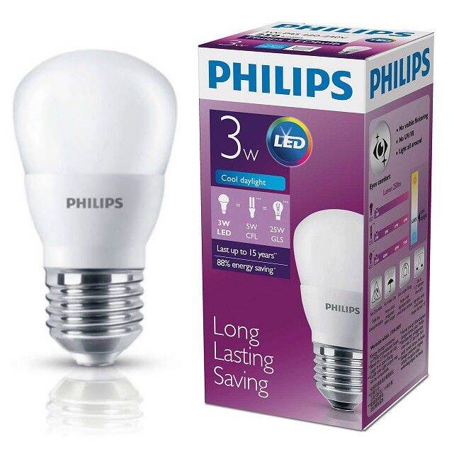 PHILIPS LED 3 WATT BULB LED ATAU BOHLAM | Lazada Indonesia