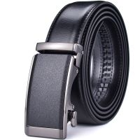 Men’s Genuine Leather Ratchet Dress Belt with Automatic Sliding Buckle Size: 70cm To 160cm