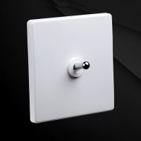 86 Type Retro White Wall Lamp Silver Lever Toggle Switch 1-4 Gang 2 Way Light Switch 10A250V