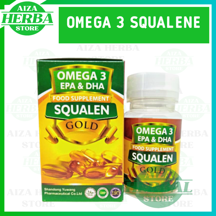 OMEGA 3 SQUALENE Fish Oil Gold Original / minyak ikan Salmon Soft Gel 70 kapsul Omega 3, 6 & 9