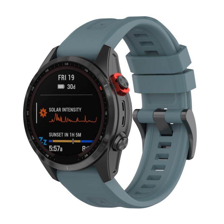 สำหรับ-garmin-fenix-7สายนาฬิกาข้อมือซิลิโคนแบบปลดได้อย่างรวดเร็ว-สีกรมท่า