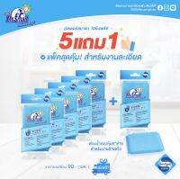 Mr.Smart Hygiene Plus+  มิสเตอร์ สมาร์ท ฟองน้ำตาข่าย  สำหรับงานละเอียดสีฟ้า แพ็ค 5 แถม 1