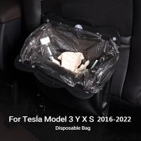 NEW Car Trash Bag For Tesla Model 3 2021 Accessories Dustbin Bag Seat Back Leather Storage Bag For Tesla Model3 X S Y 2022