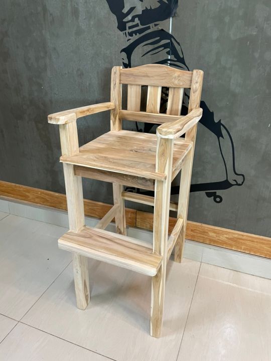 เก้าอี้บาร์เด็ก-พักเท้า-งานดิบ-ขนาด-35-35-90-เก้าอี้เด็ก-บาร์-เก้าอี้ไม้-เก้าอี้ไม้สัก-เวียงสักงาม-tt-shop-แพร่