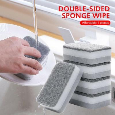 Sponge Cleaning Cloth Dishwashing Cloth Kitchen Double-sided Sponge Magic Cleaning Block Dishwashing Brush Dishwashing Tool Magic Pot Wipe V9C7