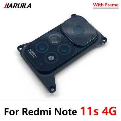 ของแท้สำหรับ Redmi Note 11ทั่วโลก11S 11T 11 Pro Plus กล้องด้านหลังเลนส์กระจกพร้อมปลอกคอกันสุนัขเลียเพิ่ม