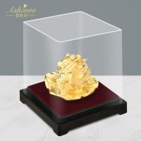 24k Gold Foil Frog Feng Shui Toad Chinese Golden Frog Money Lucky Fortune Wealth Office Tabletop Ornament Home Decor Lucky Gifts