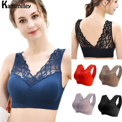 Kansmilley Lace Push Up Bra for Women Plus Size Full Cup Women Non-wired Comfort Beauty Back Bras