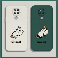 เคส Huawei Mate 30 Lite Case เคสการ์ตูนน่ารักเป็ดเคสซิลิโคนเหลว Flocking ฝาครอบโทรศัพท์ป้องกัน เคสโทรศัพท์