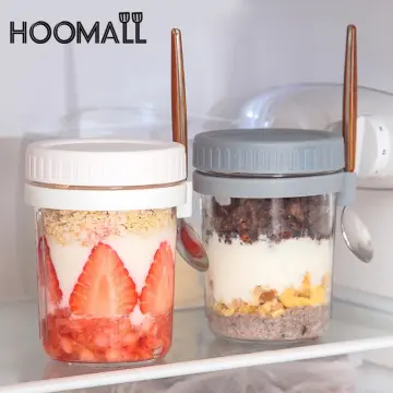 Salad Cup Overnight Oatmeal Cup With Lid And Spoon Sealing