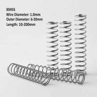 304 Stainless Steel Compression Springs Y-shaped Spring Wire Diameter 1mm OD6/7/8/9/10/11/12/13/14/15/16/18/20mm Length 10-200mm