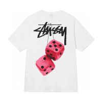 2023 FOR◎▪✕ 22 the new American tide Stussy short sleeve T-shirt for men and women lovers stu half sleeve dice strawberry flowers in summer