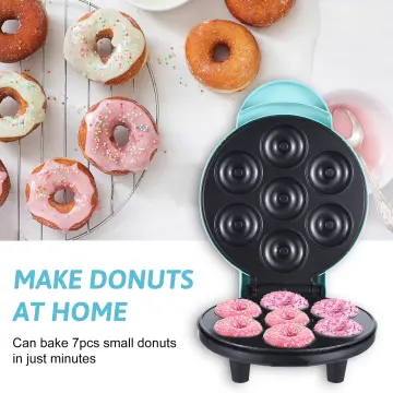 1200W Mini Donut Maker Machine for Kid-Friendly Breakfast, Makes 7 Doughnuts